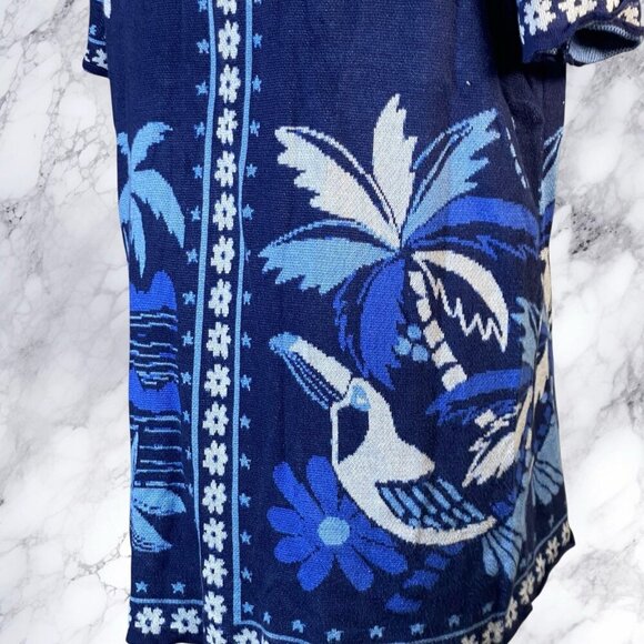 Farm Rio Blue Rio Tiles Lenzing™ Ecovero™ Viscose Knit Shirt - Picture 8 of 12